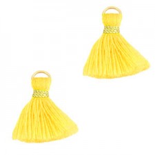 Quaste Ibiza Style 1.5cm Gold-freesia yellow